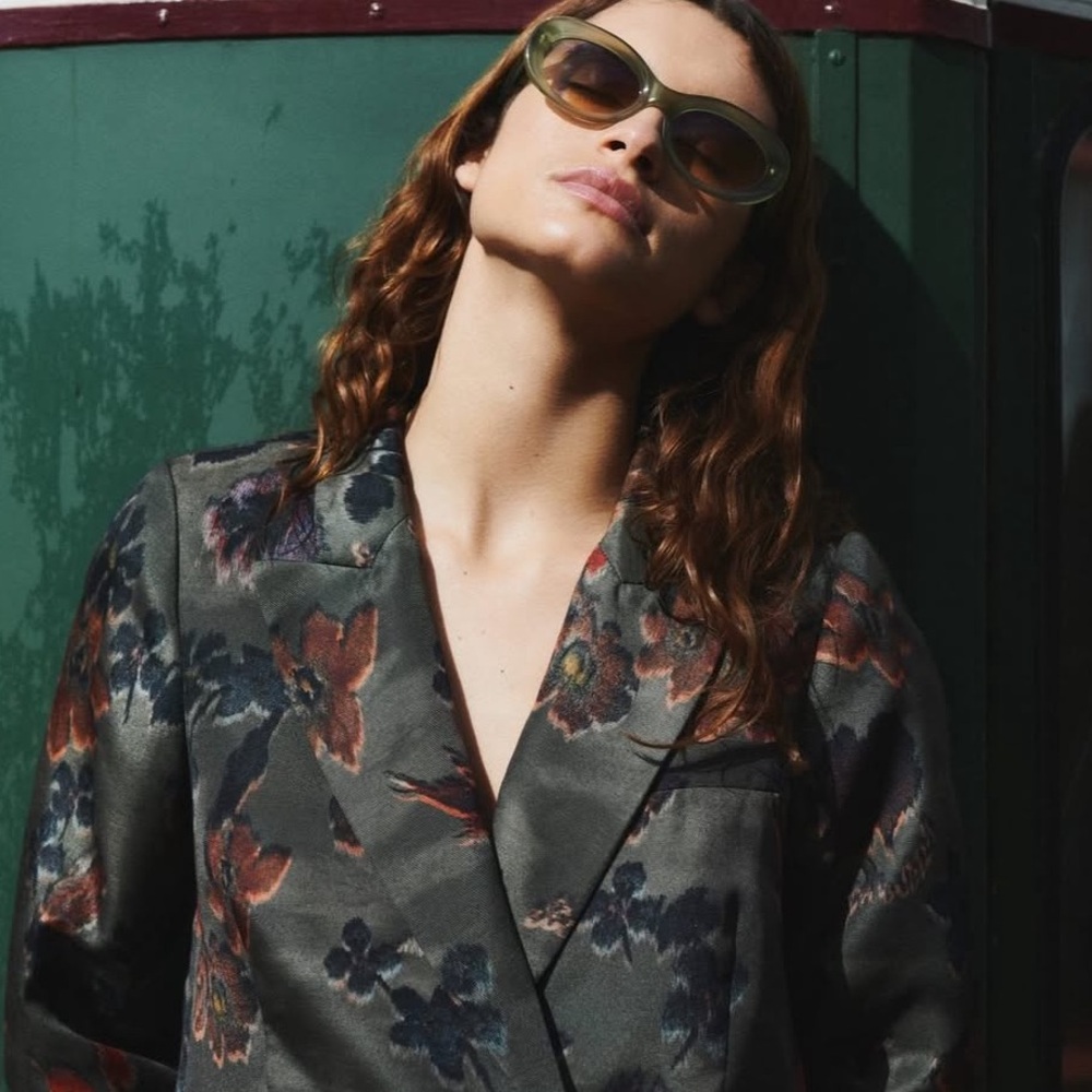 Scotch & Soda Green Poetry Tapestry - Camo/Floral Db Blazer  - Sz. L